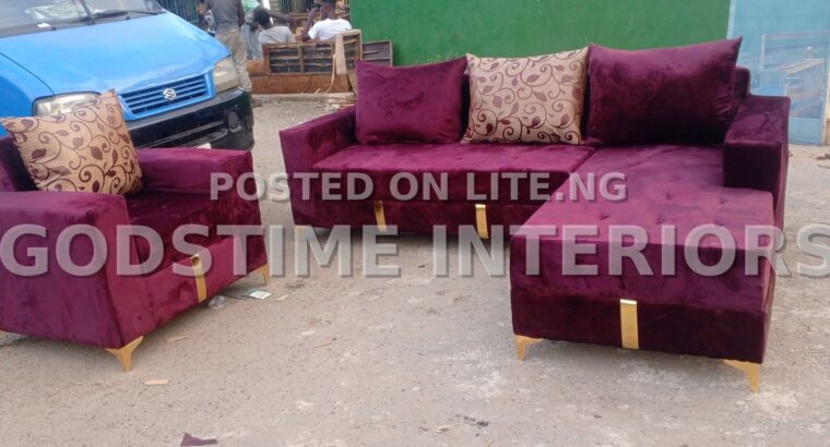 Quality L shaped fabric sofa