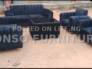 Complete Set of Blue Fabric Sofa