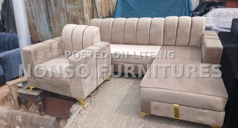 L-Shaped Fabric Sofa