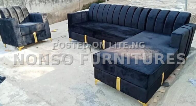 L-Shaped Fabric Sofa