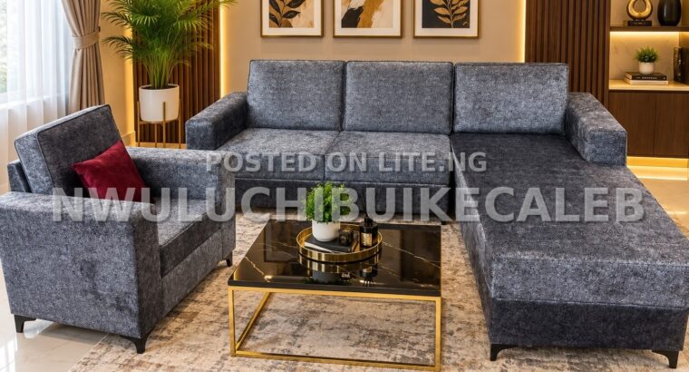 Luxury Grey L-Shaped Sofa Set ✨