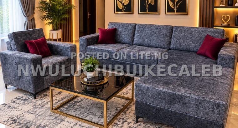 Luxury Grey L-Shaped Sofa Set ✨