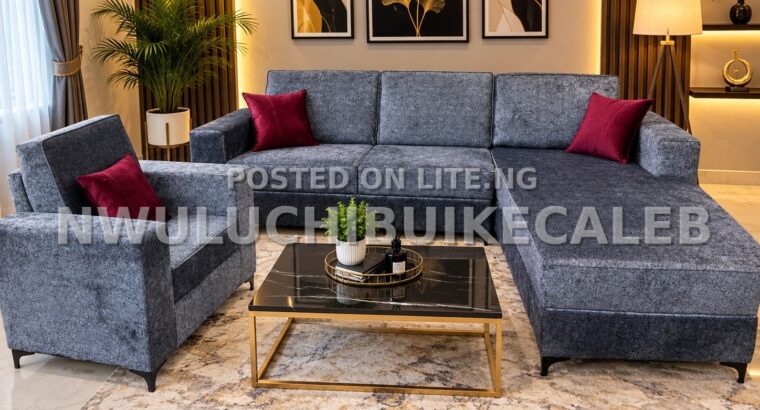 Luxury Grey L-Shaped Sofa Set ✨