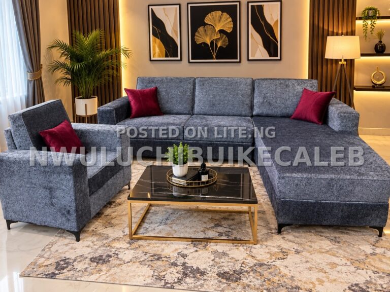 Luxury Grey L-Shaped Sofa Set ✨