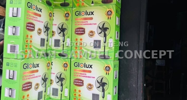 GLOLUX 20INCHES RECHARGEABLE FAN WITH FREE BULB