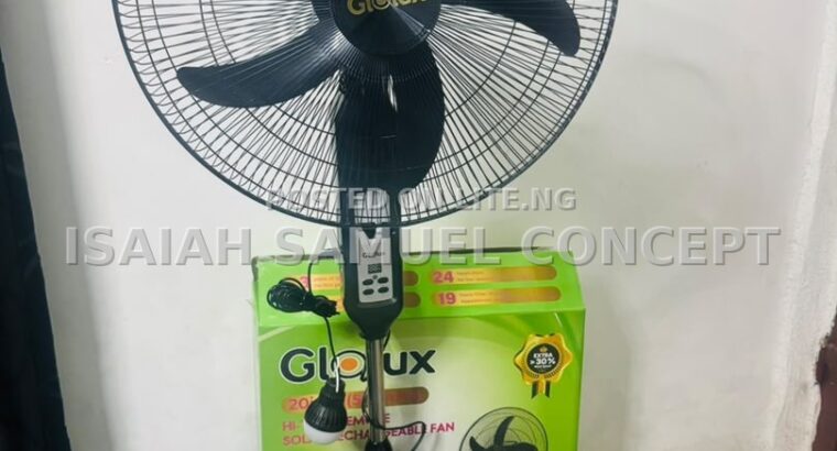 GLOLUX 20INCHES RECHARGEABLE FAN WITH FREE BULB