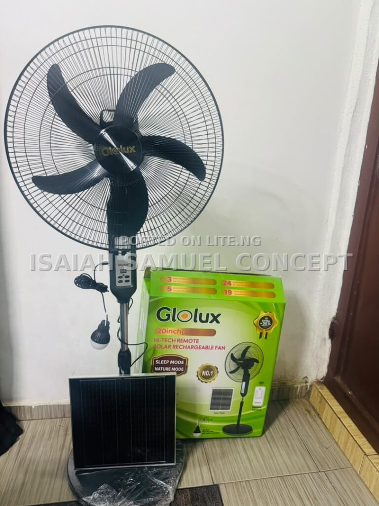 GLOLUX 20INCHES RECHARGEABLE FAN WITH FREE BULB