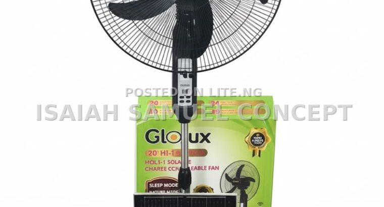 GLOLUX 20INCHES RECHARGEABLE FAN WITH FREE BULB